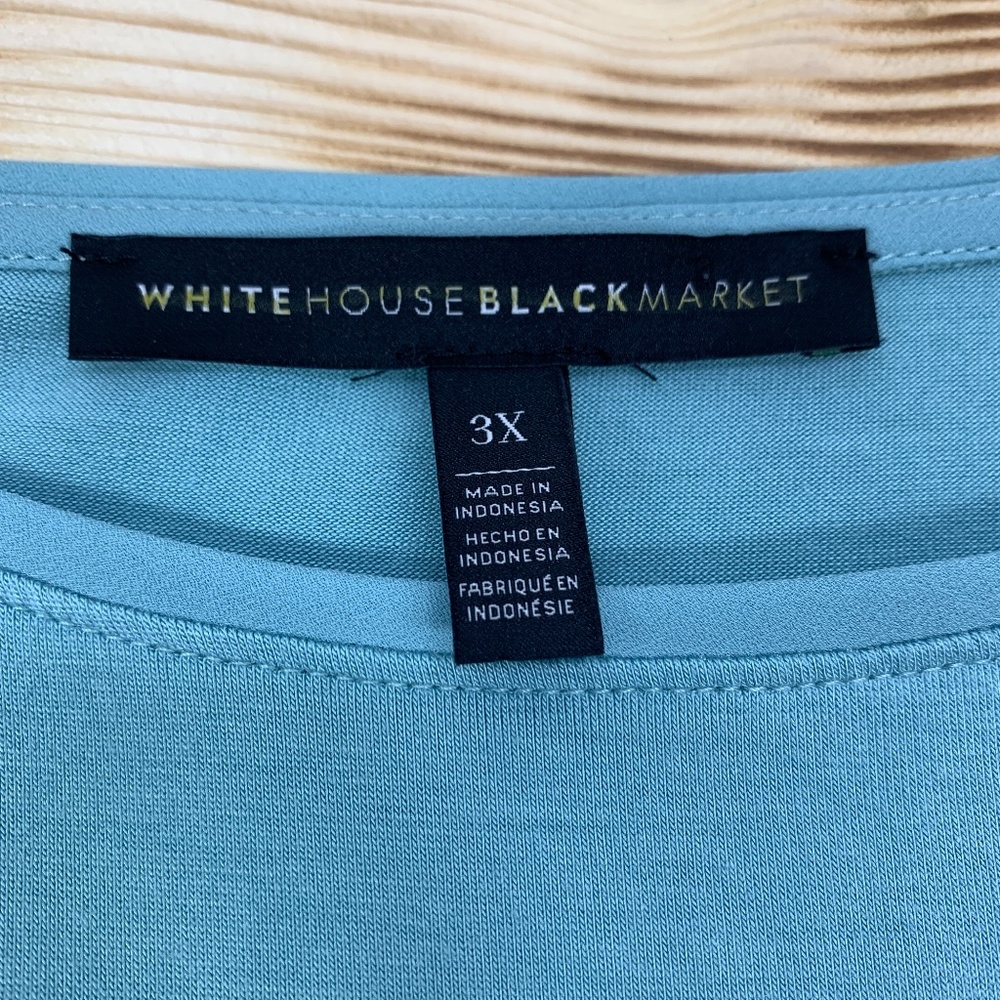 WHBM Tie Bell Sleeve Knit Jersey Teal Size 3X - Picture 5 of 9